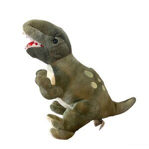 Prextex Plush Dinosaur T-Rex Green Stuffed Animal Realistic Toy 9" Tall Retired